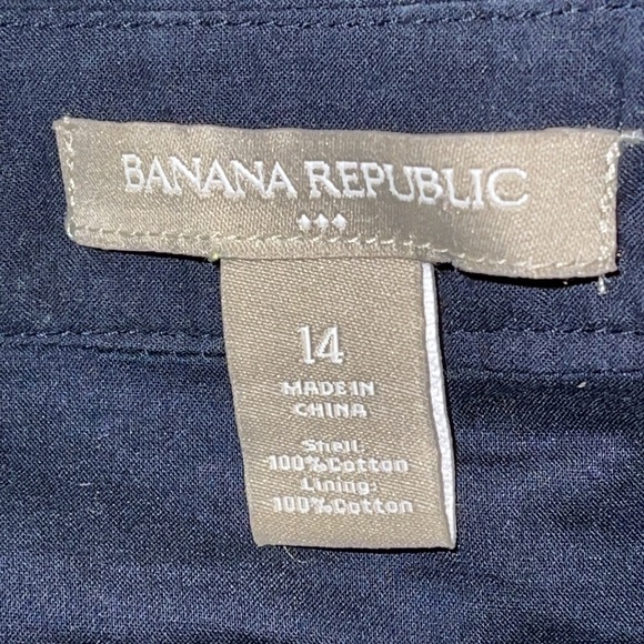 Banana Republic Navy Blue Cotton Eyelet Dress Sz. 14 fits like a 12 - Picture 10 of 13